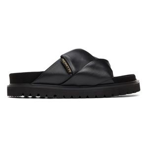 Moncler Crossover strap leather slides